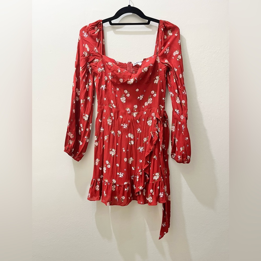 Reformation Cammi Faux Wrap Dress in Cassia, Size 6 (fits small)